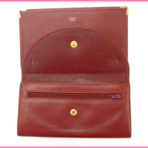 Cartier | Bags | Cartier Coin Case Mastline Bordeaux Leather  Authentic Used  Cartier Wallet Purse Coin purse Mastline Red Woman